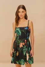 ✨ FARM Rio Midnight Macaw Fiesta Linen Blend Mini Dress - Size XS ✨