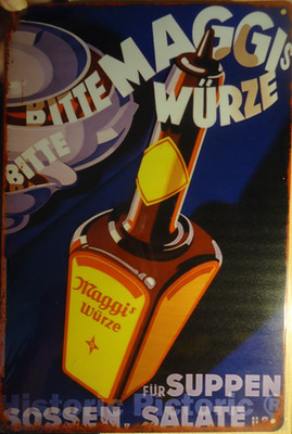 BITTE MAGGI´S WÜRZE FÜR SUPPEN SOSSEN SALATE   Retro Blechschild 30 x 20 cm
