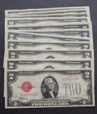 One 1928 $2.00 TWO DOLLARS LEGAL TENDER RED SEAL CIRCULATED NOTE