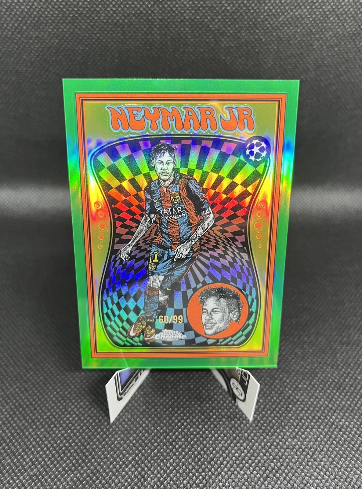 Neymar Jr 2025 Topps Chrome UEFA #UV-7 Ultra Violet Green /99 SSP