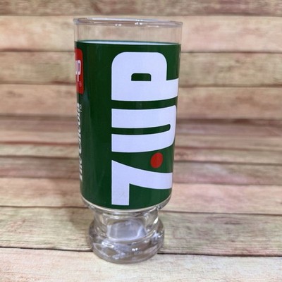 Vintage 7-Up The Uncola Tall Pedestal Glass 7  Tall 12oz