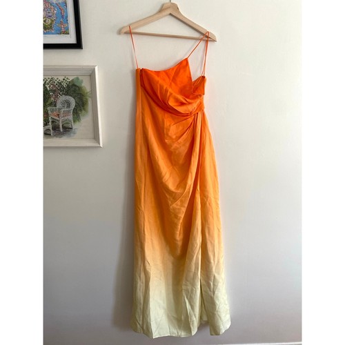 Maxi Vestido CULT GAIA Valerie Ombre Naranja Un Hombro Talla 4 - Imagen 3 de 11