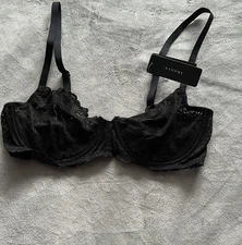 NATORI 724314 Heavenly Convertible Balconette Lace Underwire Bra Black Sz 38D