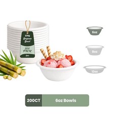 Disposable Paper Bowls Heavy Duty Compostable...