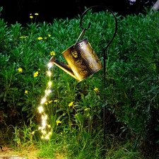 Outdoor Garden Decor Solar Lights, Large Waterproof Watering Can Landscape Light