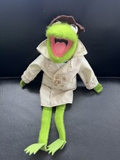 Vtg 1980s Fisher Price 857 Kermit the Frog Dress Up Reporter Stuffed Doll Press