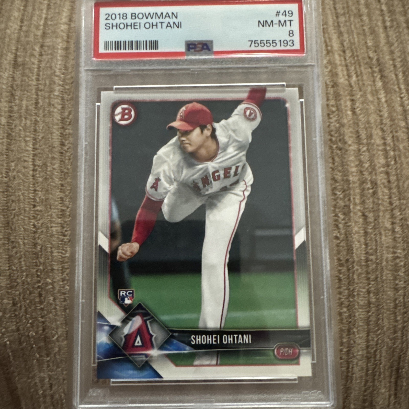 SHOHEI OHTANI 2018 BOWMAN #49 PSA 9 RC GRADED ROOKIE CARD