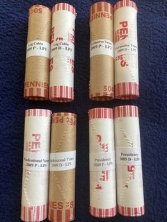 2009 P&D Lincoln Bicentennial 8 Roll Penny Set #10