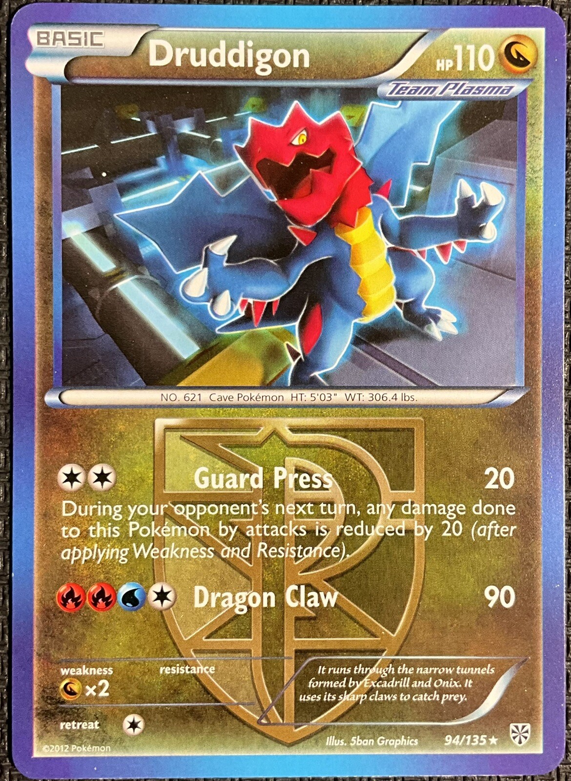 Druddigon 94/135  Plasma Storm Regular Rare Pokemon Card