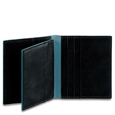 PIQUADRO Blue Square Black Credit Card Holder PP1518B2-N