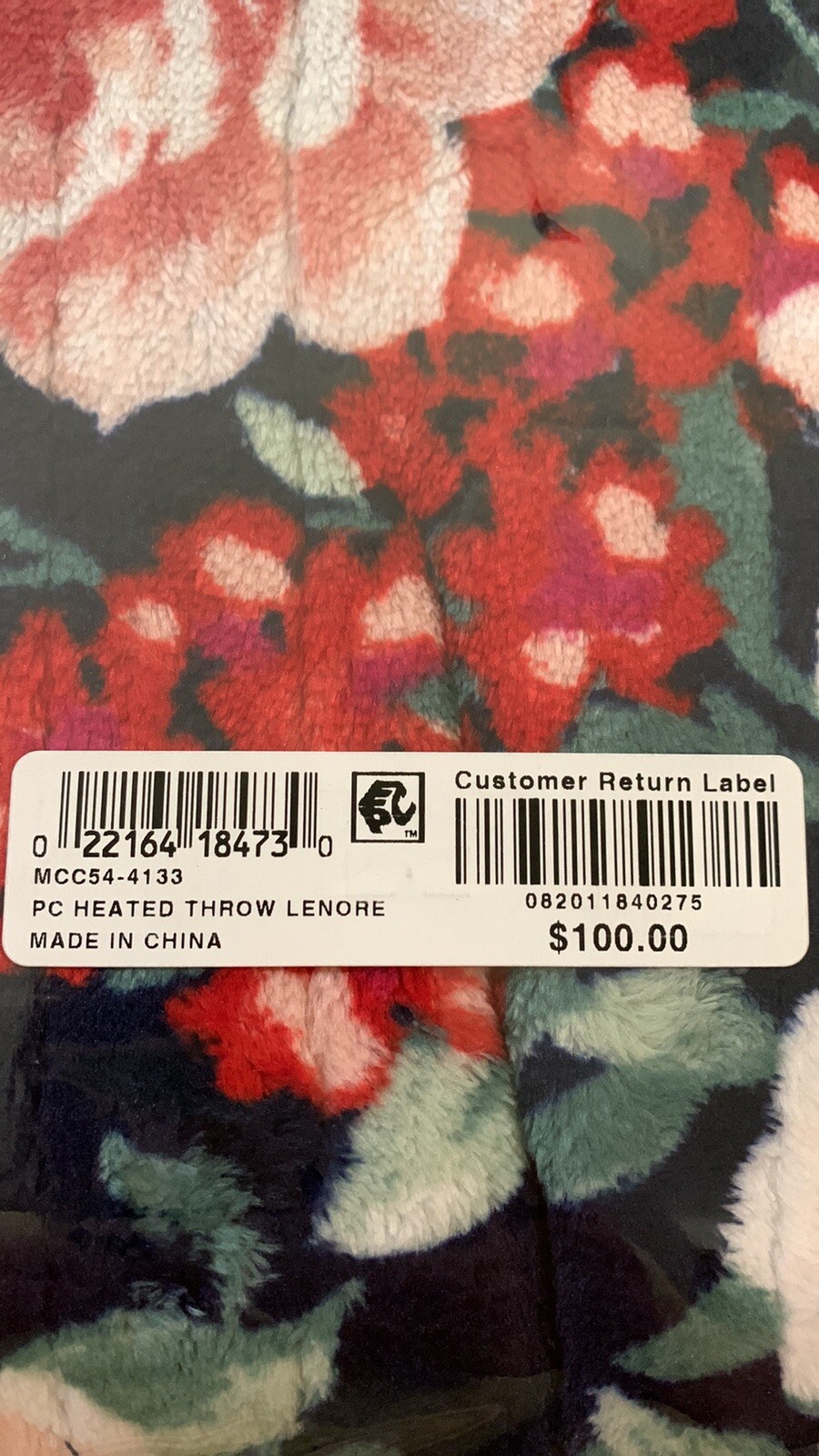 Electric Plush Throw Premier Comfort by Macy&rsquo;s Lenore Floral 50&rdquo; X 60&rdquo;