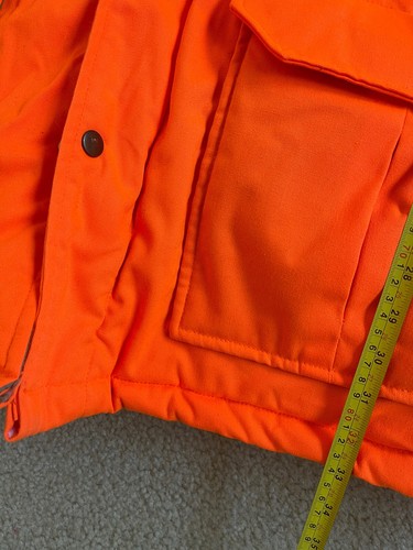 Jagdmantel Jacke Gamehid Vintage Herren orange Puffer abnehmbare Kapuze XXL - Bild 10 von 18
