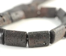 18X13MM BROWN VOLCANIC BASALTIC LAVA GEMSTONE GRD AA RECTANGLE BEADS 16inch