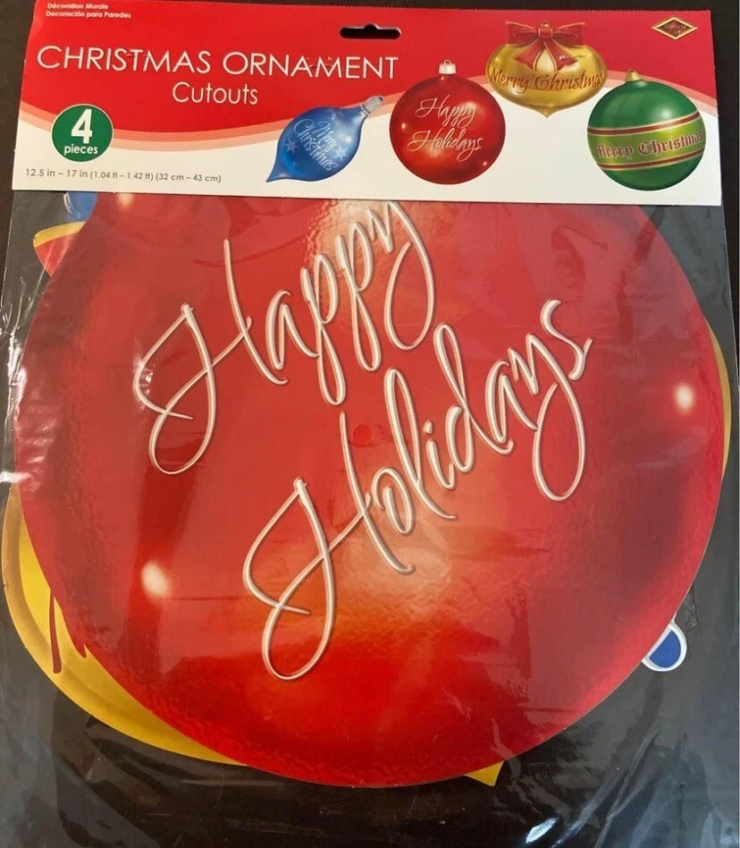 Christmas Ornament 16-Inch Cutout Set 4 Pack Christmas Party Decorations - Image 2 of 4