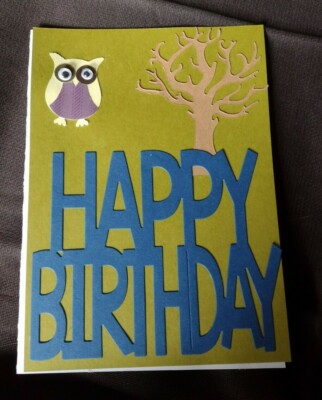 owl card sleeves Handmade Quirky Birthday Card Owl Motif Blank Inside with Protective Sleeve