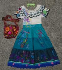 Disney Encanto Mirabel Madrigal Dress Bag and Glasses Costume Girls Size 7/8