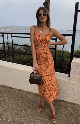knee length dresses for ladies ZARA. Satin midi dress with chains. TS – Hibuy market