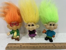Vintage Trolls 1993 Burger King Kids Club Glow in The Dark Troll Lot of 3