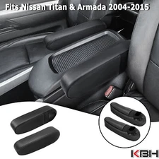 Fits Nissan Titan & Armada 2004-2015 Side Seat Armrest Leather Cover Trim Black