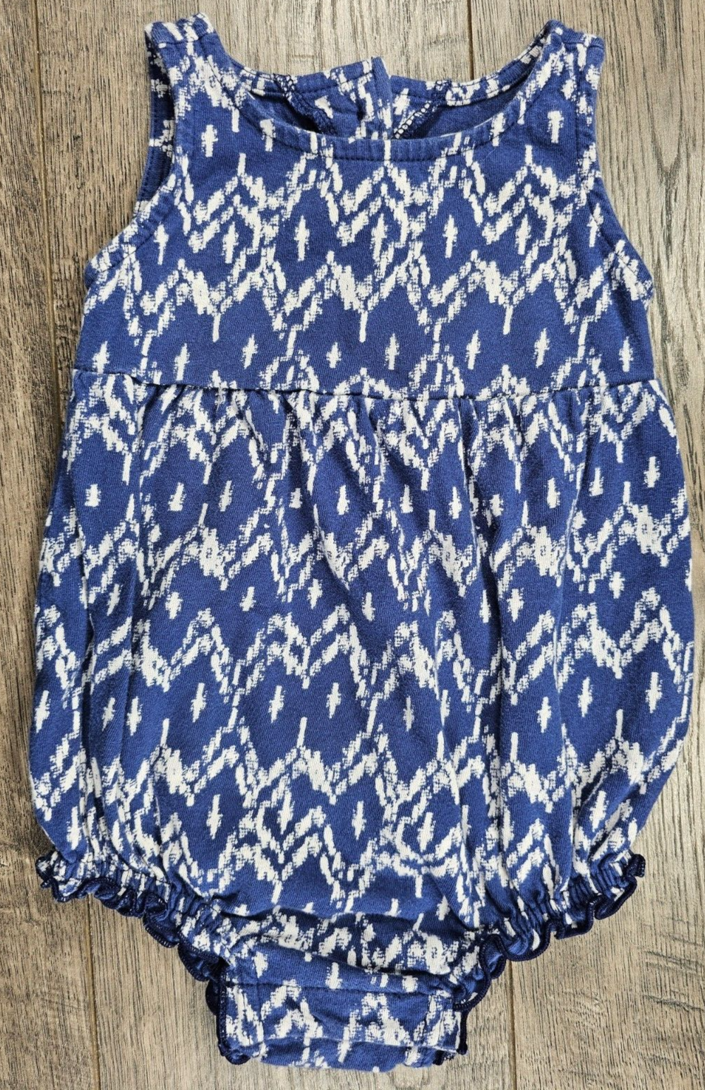 Baby Girl Clothes Old Navy 3-6 Month Dark Blue Design Romper Outfit