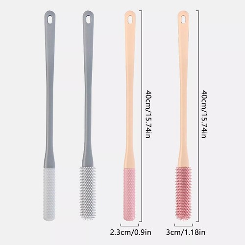 2× Toe Gap Cleaning Brush Foot Scrubber Silicone Shower Long Handle Brush 15.7" - Picture 7 of 19