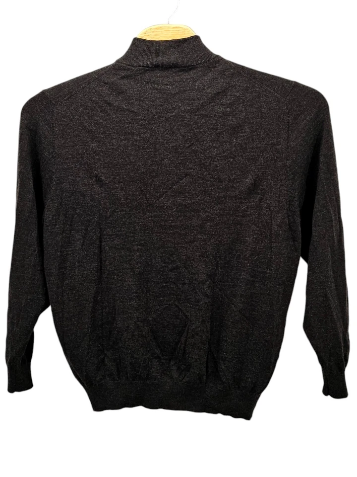 Suéter Donald Ross Talla Grande Hombre Gris 1/4 Cremallera Lana Merino PGA Tour Golf Logo Foto 3 de 4