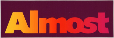 Almost Skateboard Sticker Orange Rosa Lila 16,5x5,5cm Rechteckig