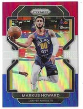 2021-22 Panini Prizm Markus Howard Red White & Blue Prizm #218 Denver Nuggets