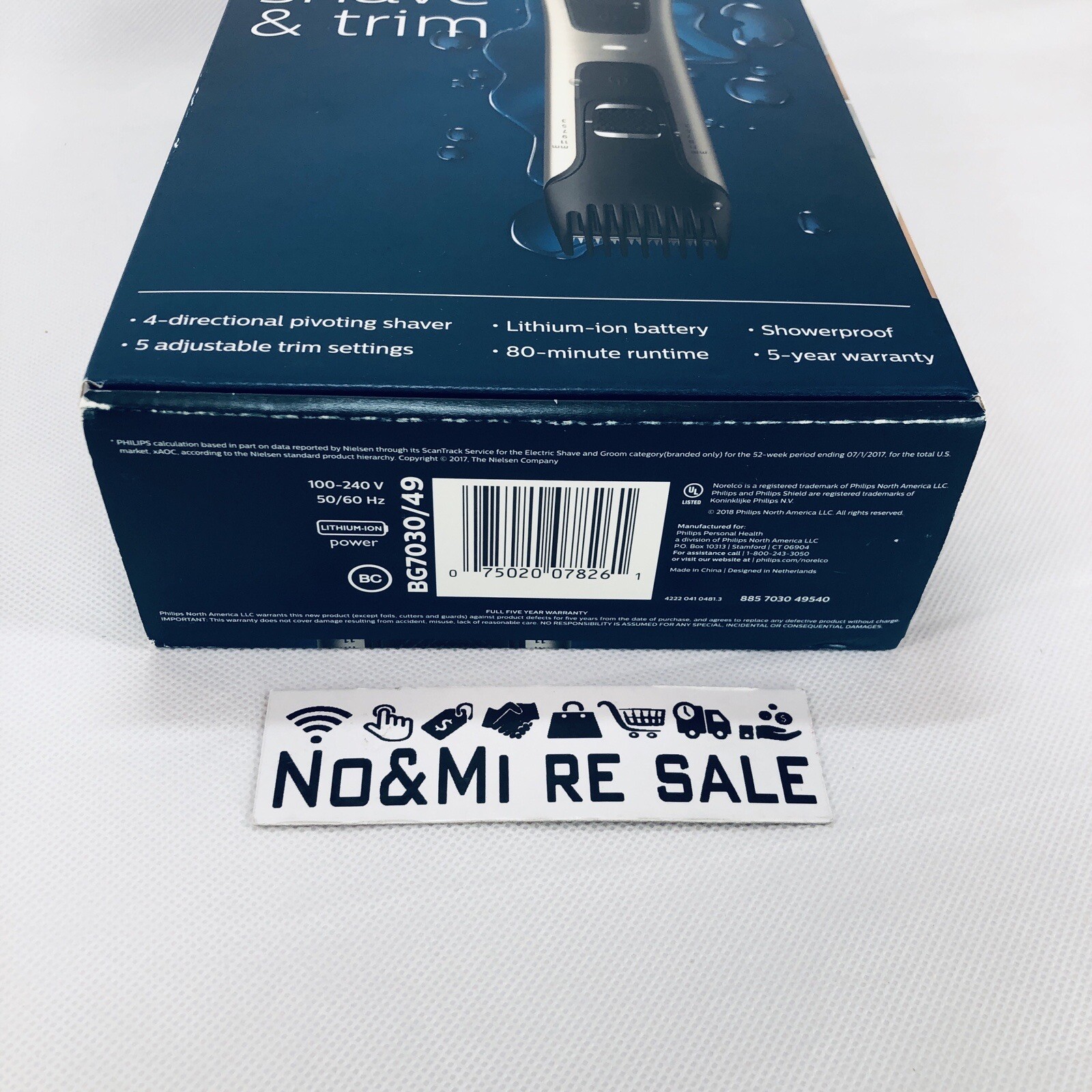 Philips Norelco Bodygroom Series 7000 Showerproof Dual-Shaver for Men BG7030/49