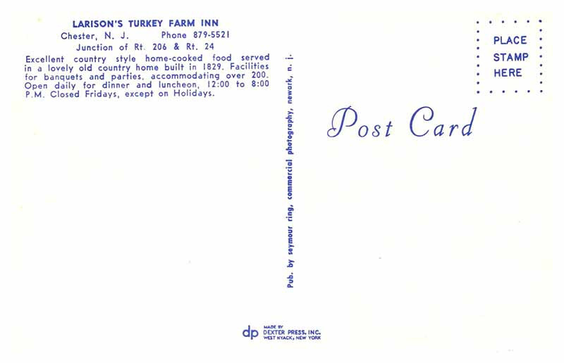 Postcard RESTAURANT SCENE Chester New Jersey NJ 10/19 AQ0003 eBay