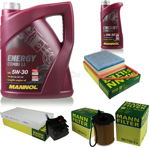 MANN-FILTER Inspektionspaket MANNOL 6L Energy Combi LL 5W-30