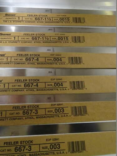 (LOT) Starrett Feeler Stock, .003, .004, .0015 , EDP 52838, 52842, 52842 - Picture 2 of 4