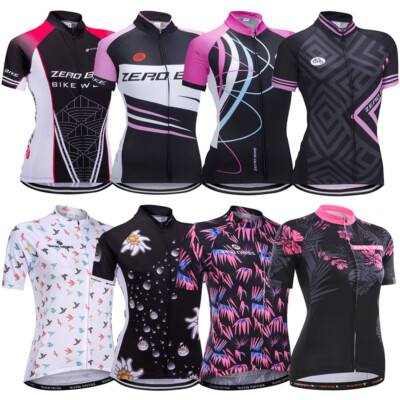 Damen Atmungsaktiv Radfahren Radtrikot Fahrradtrikot Kurzarm Cycling Jersey