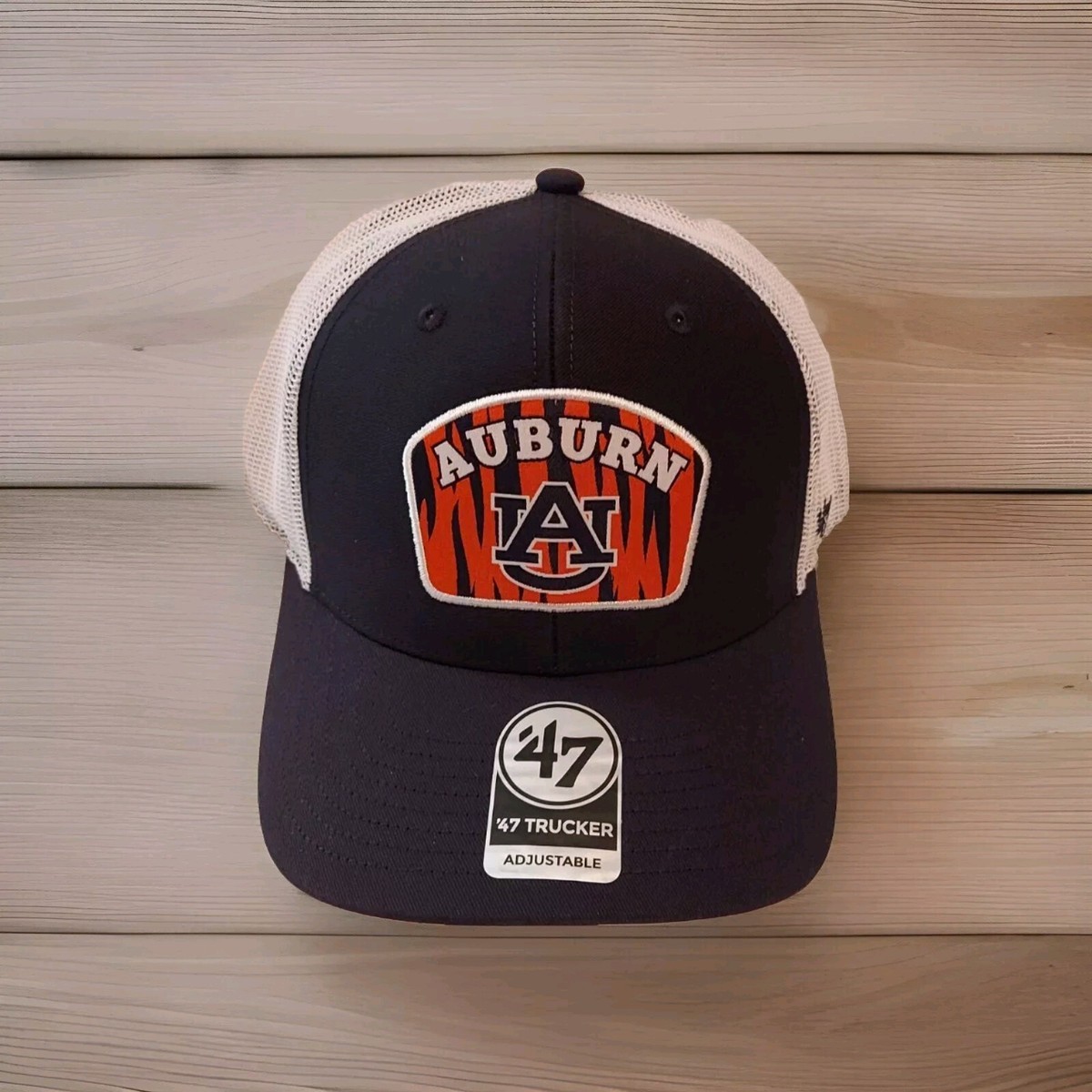 '47 Auburn Tigers Vintage Trucker Hat - Navy, Adjustable Snapback, Embroidered Logo, Cotton Twill & Mesh - View #4