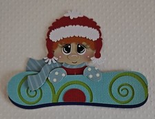 Snowboarding Peeker Boy Red Hair. Scrapbook, Card Making Paper Piecing