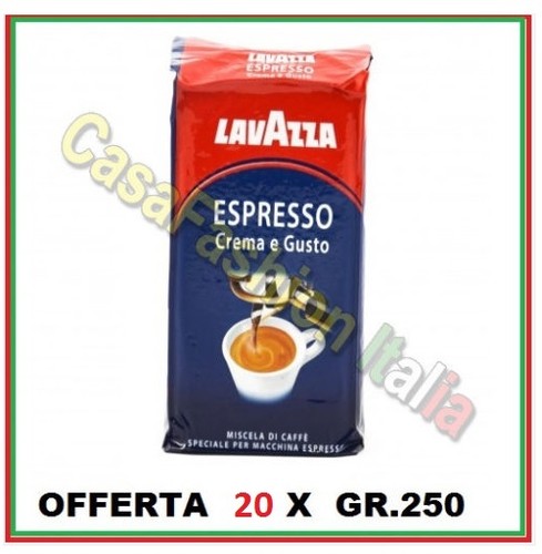 LAVAZZA CAFFE CREMA \u0026 GUSTO ESPRESSO 20 CONFEZIONI DA GR.250 OFFERTA 007000  | eBay