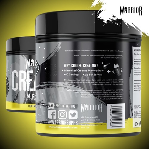Creatine Monohydrate Powder - Muscle Gain Strength - Lemonade, 300g/60 Servs - Picture 3 of 7