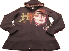 DISNEY 2016 Film Alice Through The Looking Glass Mad Hatter Womens Zip Hoodie S