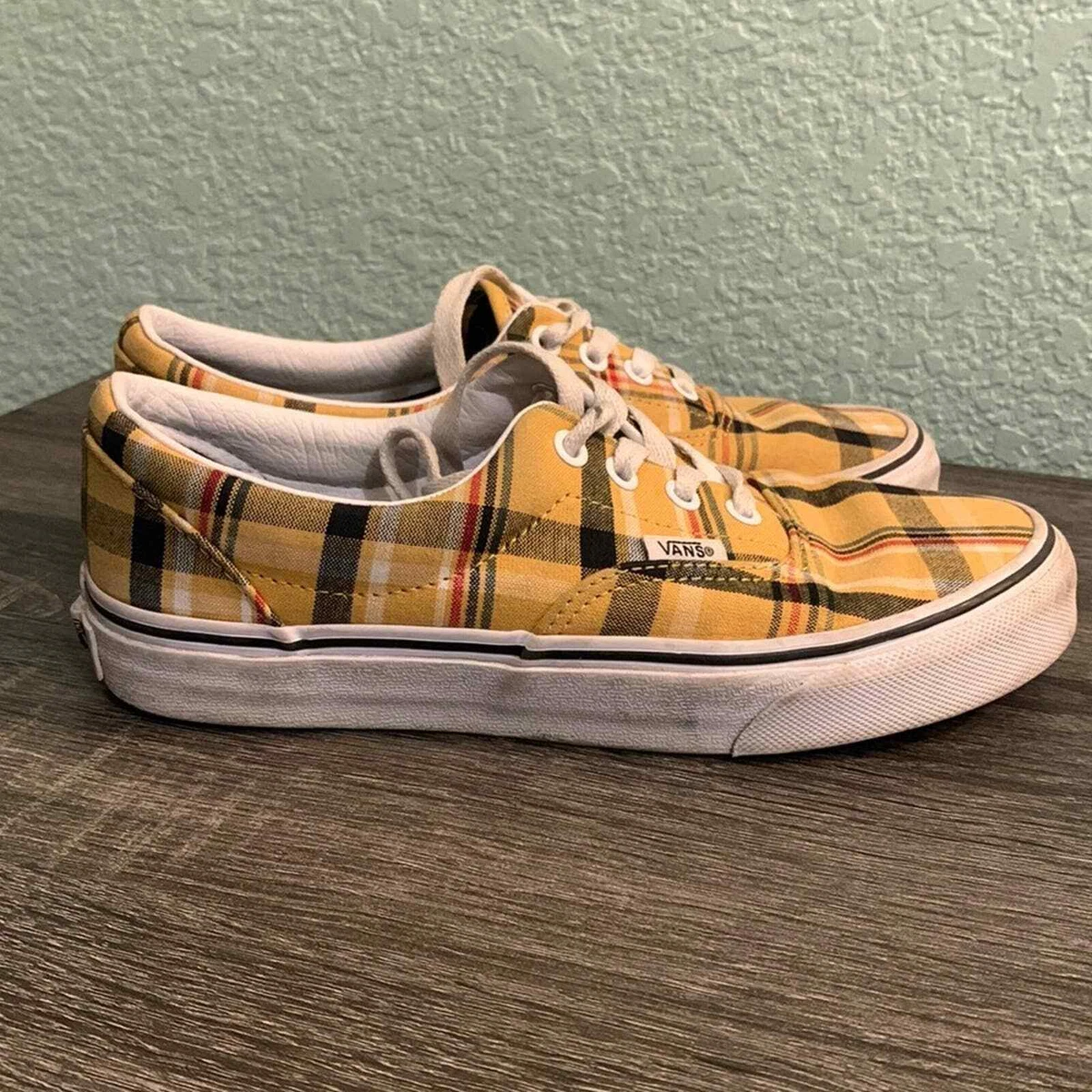 Plaid vans hotsell yellow