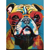 Englische Bulldogge Mit Sonnenbrille Modern Pop Ungerahmter ExtragroßEr Druck