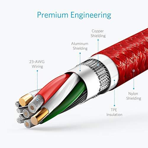 Anker USB C, PowerLine+ USB-C to USB 3.0 cable (3ft/0.9m), A8168 - Red - Picture 4 of 5
