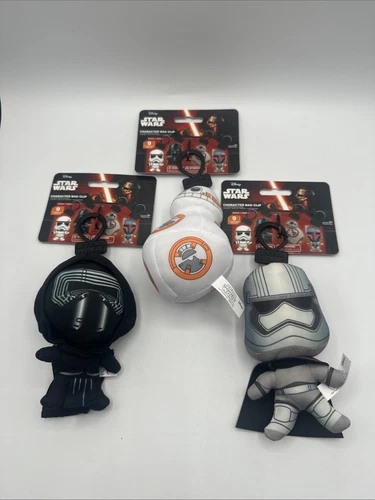 NEW STAR WARS CHARACTER KEY CHAIN BACKPACK CLIPS LOT KYLO REN BB8 CAPTAIN PHASMA