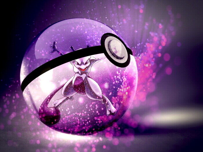 Ball Mewtwo Legendary Pokemon Evolution Anime Print Poster Wall Art Picture  A4 +