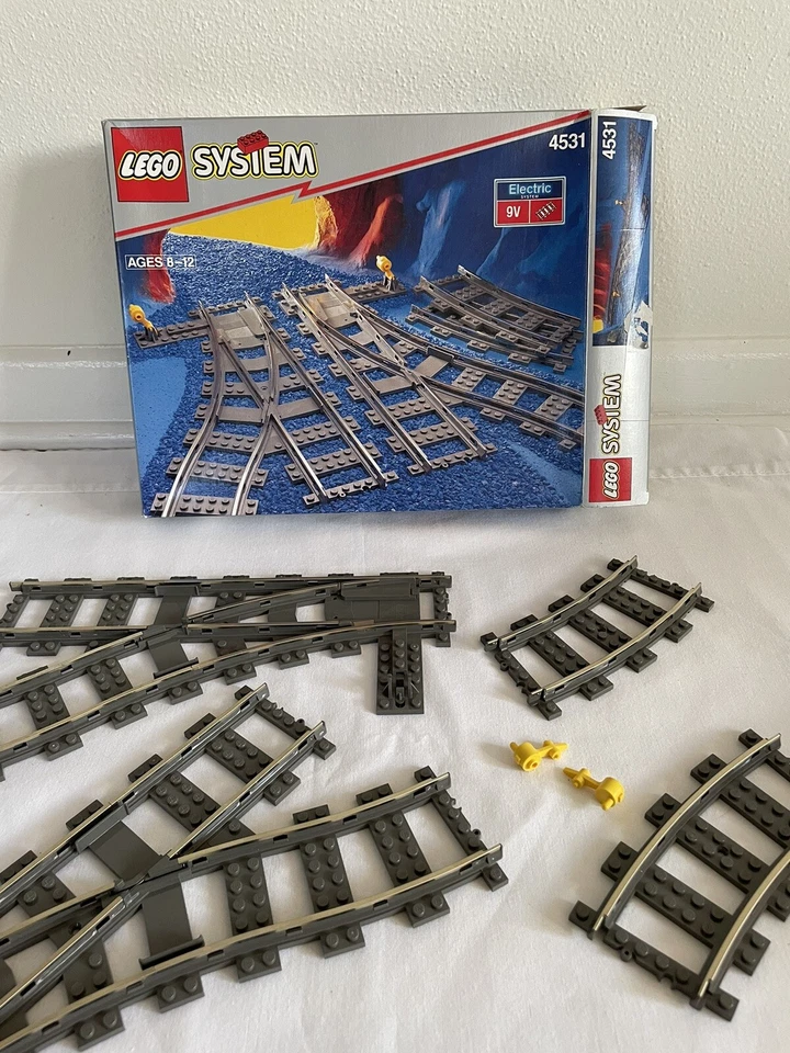 Vintage 1980s LEGO LOT Train Tracks Wheels Conductor 7722 4531 4520 Sealed READ - Image 4 of 4