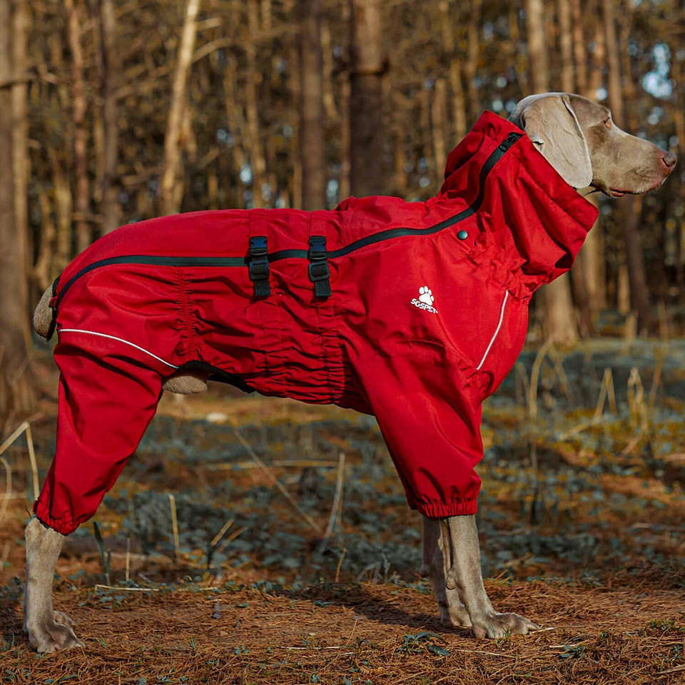 Jaqueta impermeável para cães leve capa de chuva à prova de vento colete quente - Imagem 4 de 4