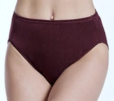 VANITY FAIR Shine Illumination Moody Maroon Hi Cut Brief Panty Wmn M 6 L 7 XL 8