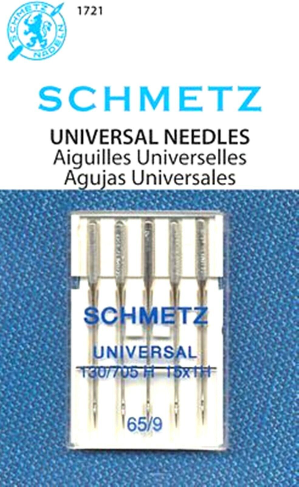 Schmetz Universal Sewing Machine Needles Size 65/9~5 Pack~Part# 1721~Free Ship