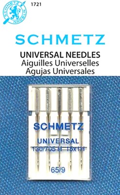 Schmetz Universal Sewing Machine Needles Size 65/9~5 Pack~Part# 1721~Free Ship