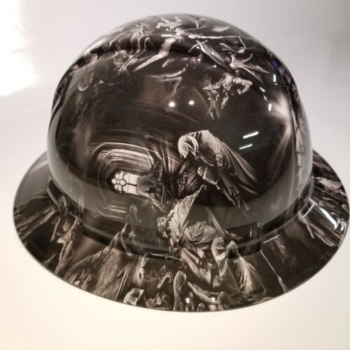 NEW FULL BRIM Hard Hat custom hydro dipped JESUS WITH ANGELS PREMIUM EDITION - Picture 3 of 5