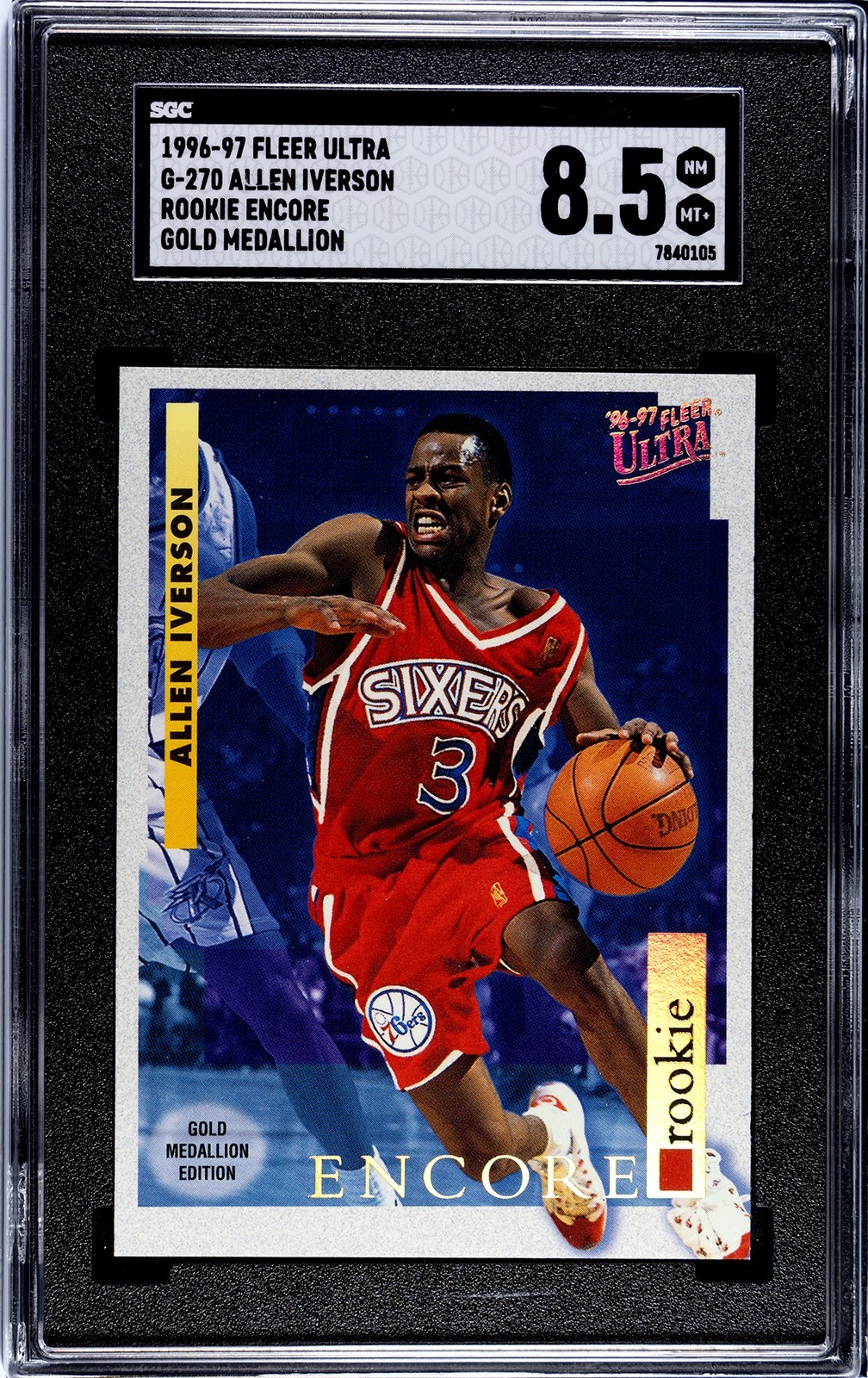 Allen Iverson 1996-97 Fleer Ultra Gold Medallion #G270 Rookie Encore SGC 8.5
